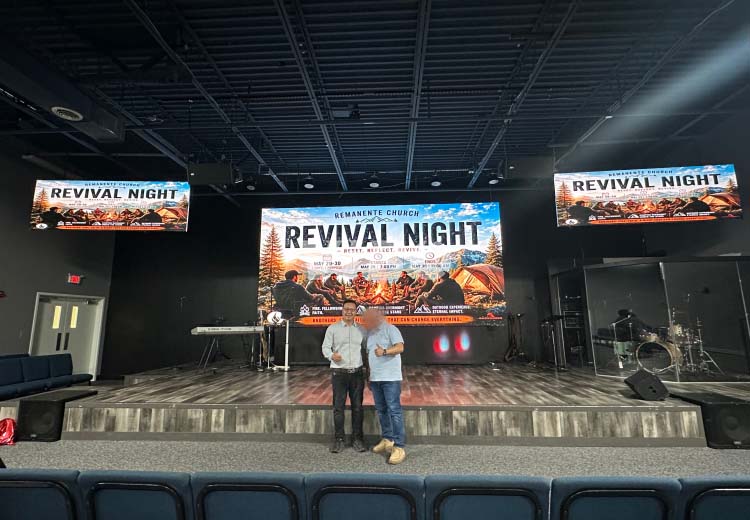 Indoor LED wall installation inspiration for a church stage
