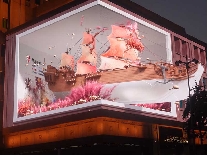 Creative 3D LED billboard for commercial advertising
