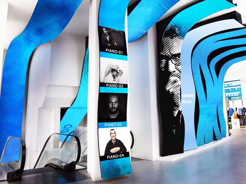 Custom-shaped creative LED display installation