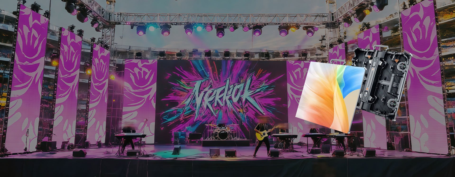 Rental LED display used for a stage event