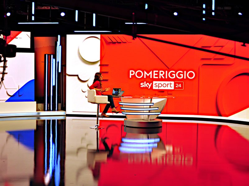 Indoor LED video wall in a broadcast studio