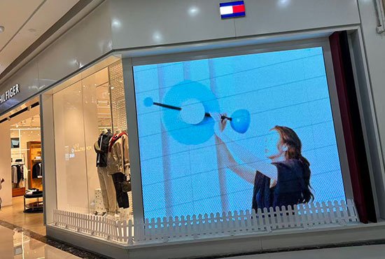 Commercial LED display installed in a retail store