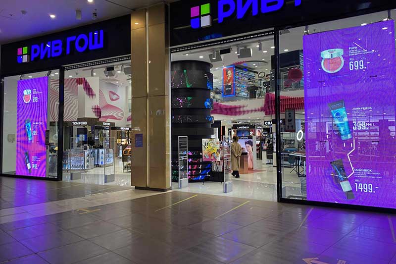 Retail transparent LED window display